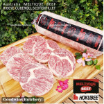 Beef Ribeye Scotch-Fillet CubeRoll MELTIQUE meltik (wagyu alike) Australia HOKUBEE frozen STEAK 2cm 3/4" (price/pc 350g)